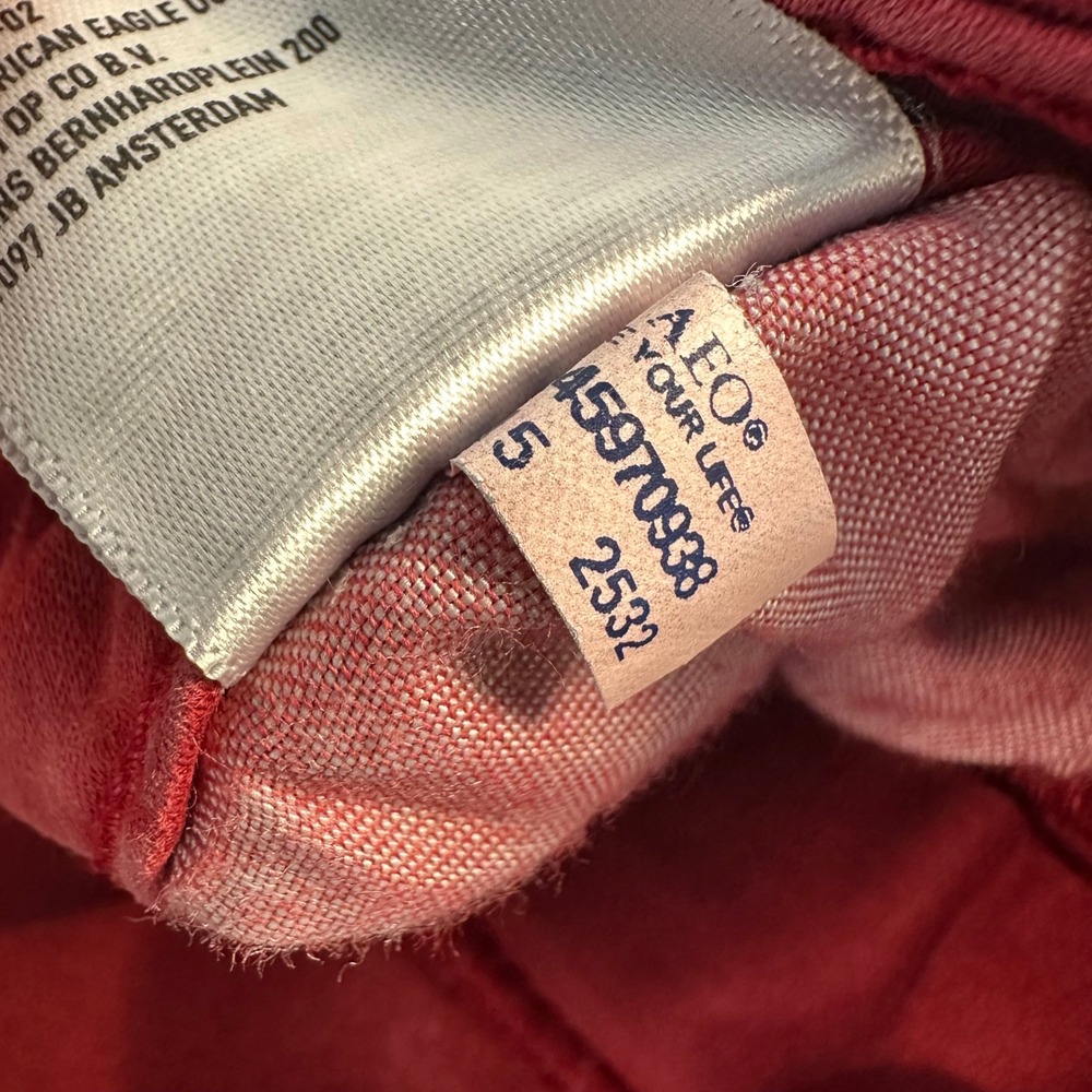 American Eagle Super Stretch Skinny Jeans Red Womens Size 12 Regular Mid Rise - Picture 4 of 12